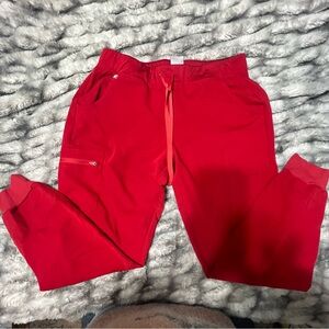 Figs Red Jogger Pants